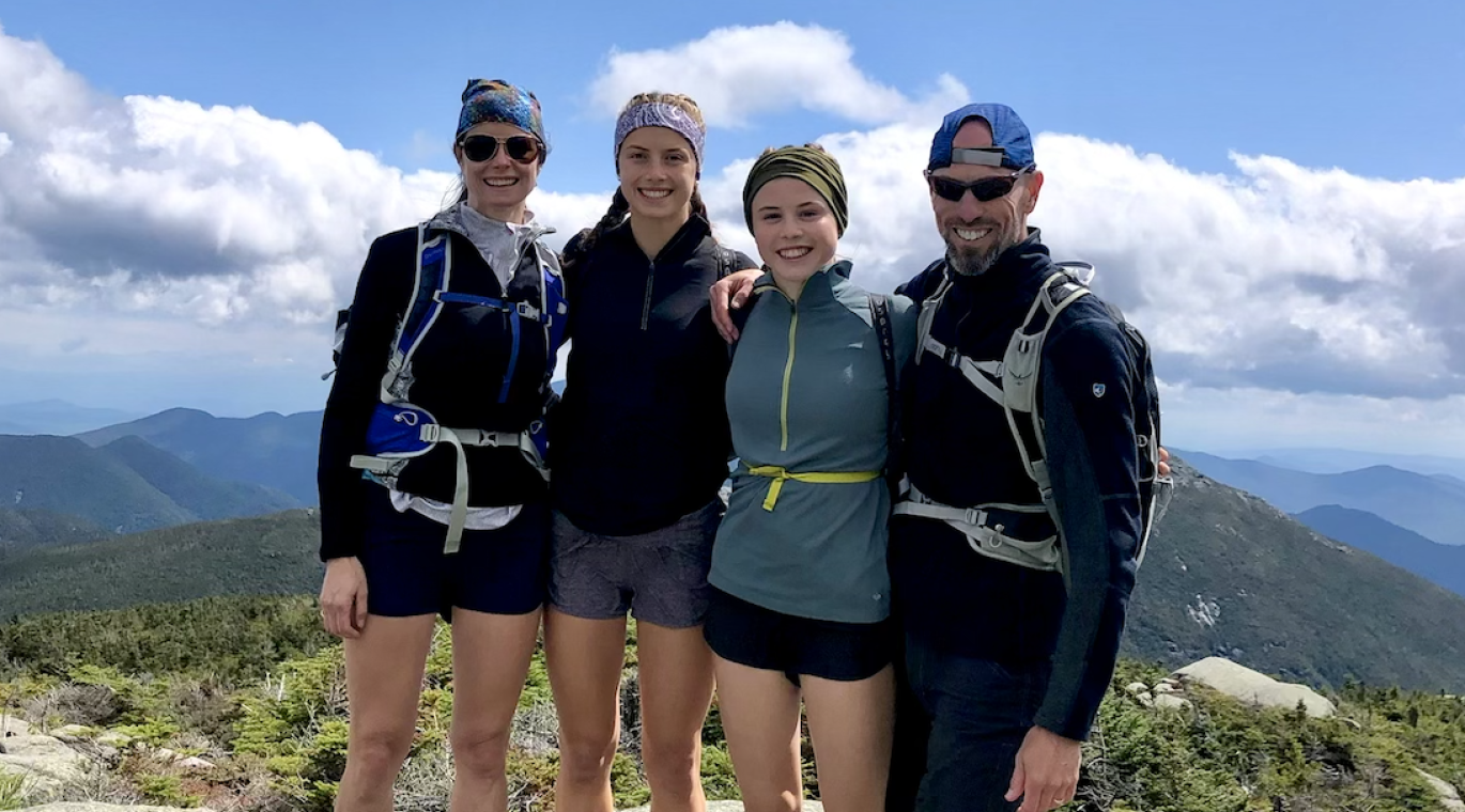 Dr. Rob Campbell and his family hiking